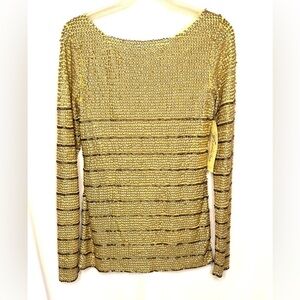 NWT New Freeway Gold Sequin Tunic Top Champagne Elegant Glamorous see details ⚜️